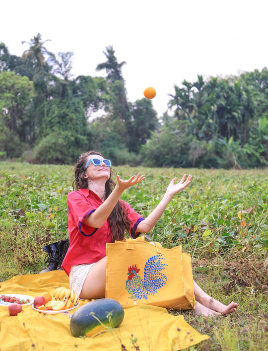 Feathered Flaire-Mustard Bag