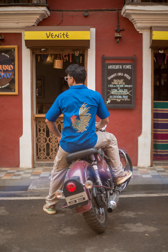 Feathered Flaire- Indigo Blue
