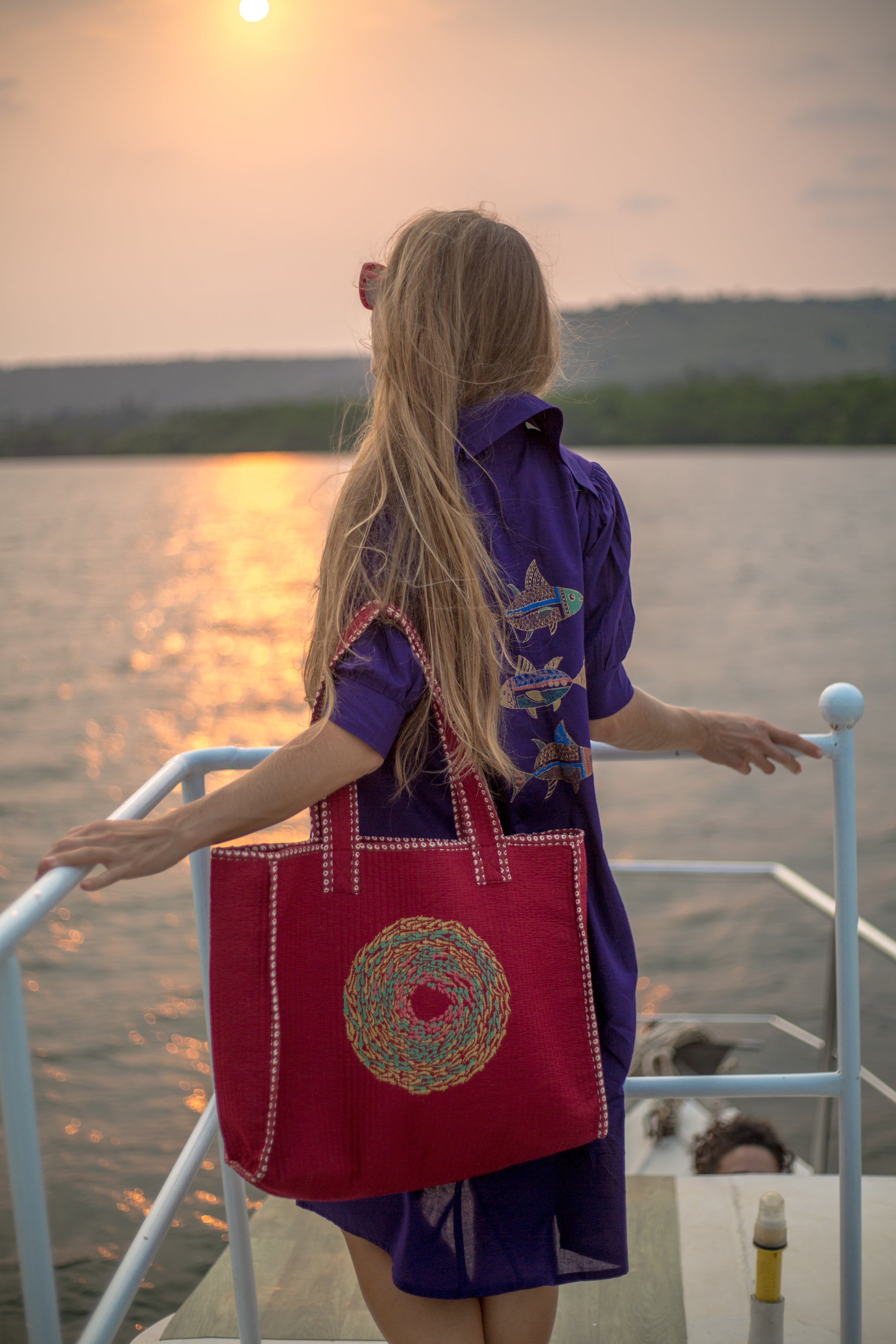 Marine Mirage - Maroon Bag