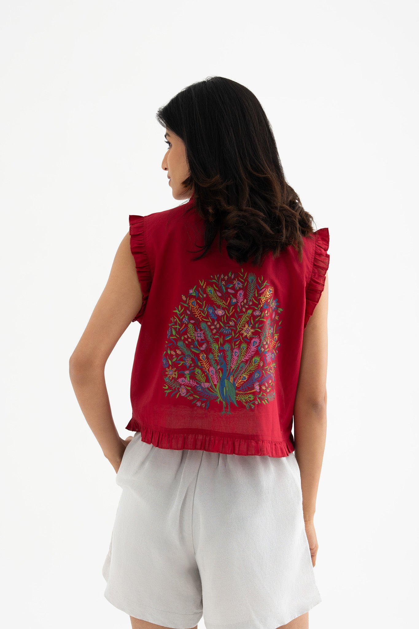 Peacock Bloom - Dark Red